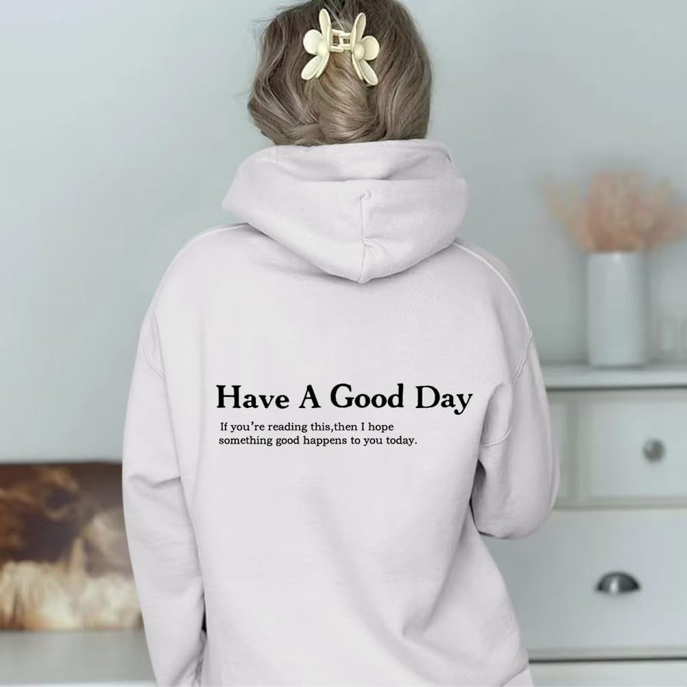 Sweatshirt with print on the back.