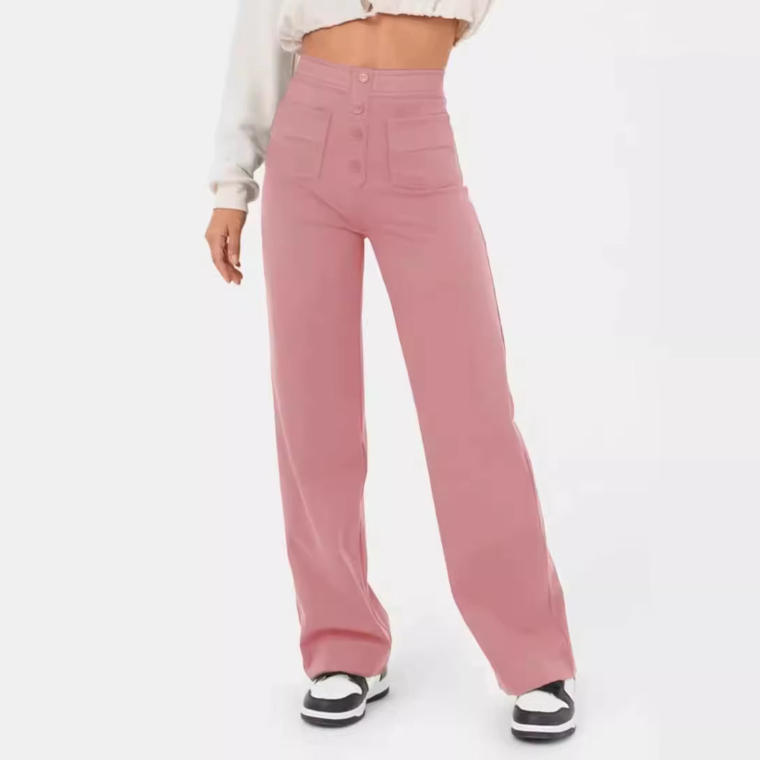 Fashion women's casual straight leg pants