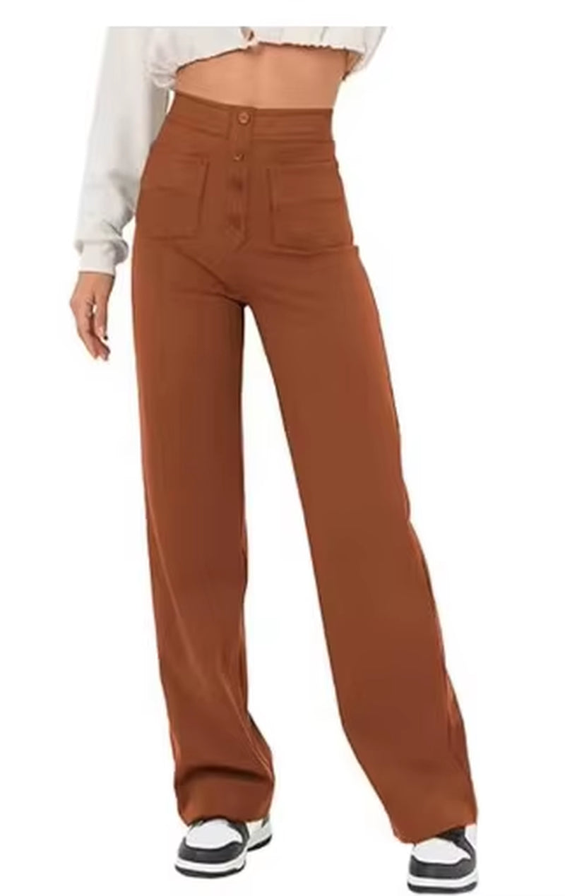 Fashion women's casual straight leg pants