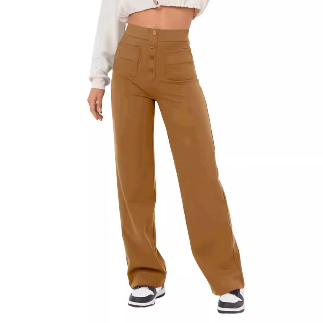 Fashion women's casual straight leg pants