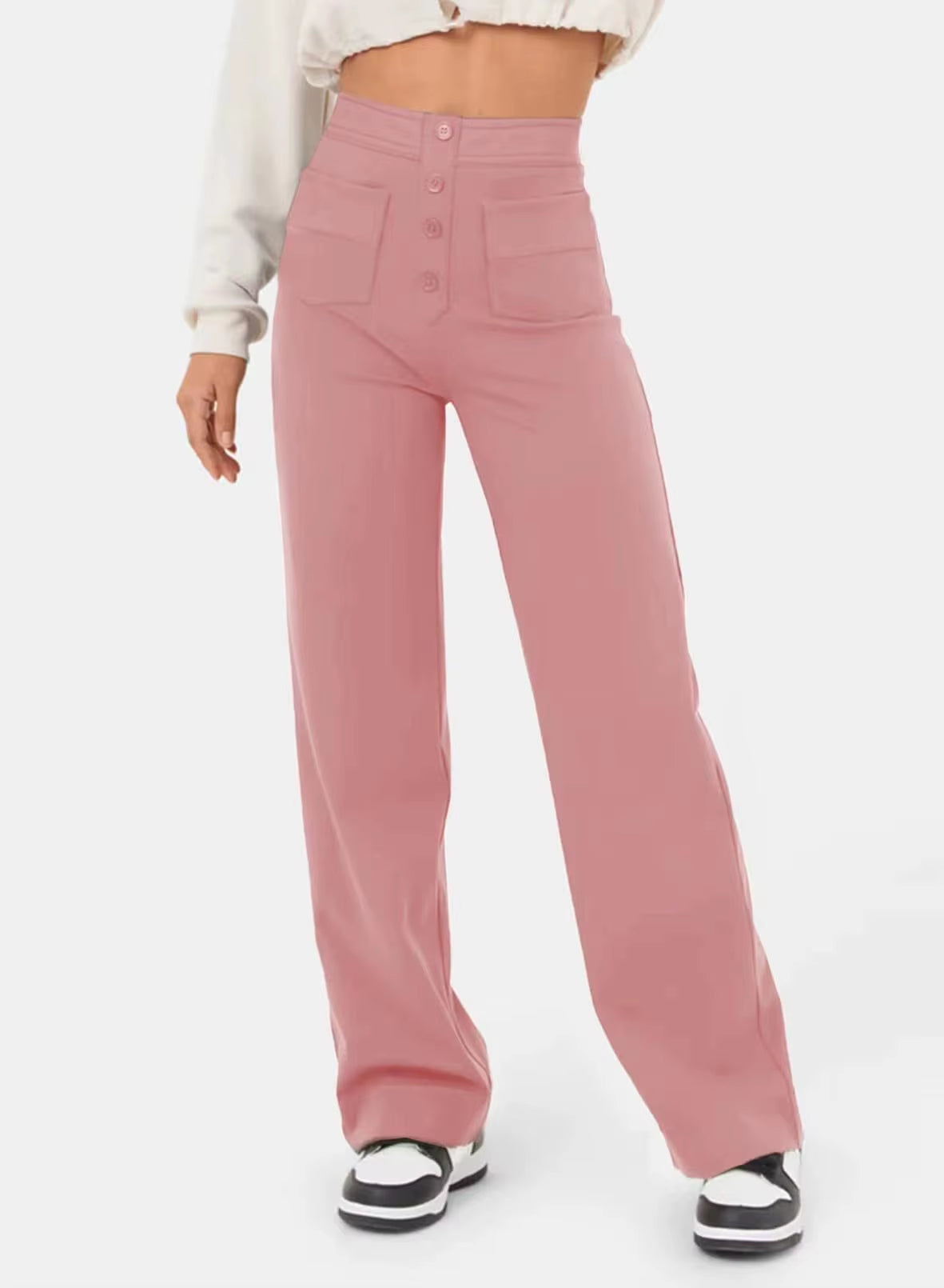 Fashion women's casual straight leg pants