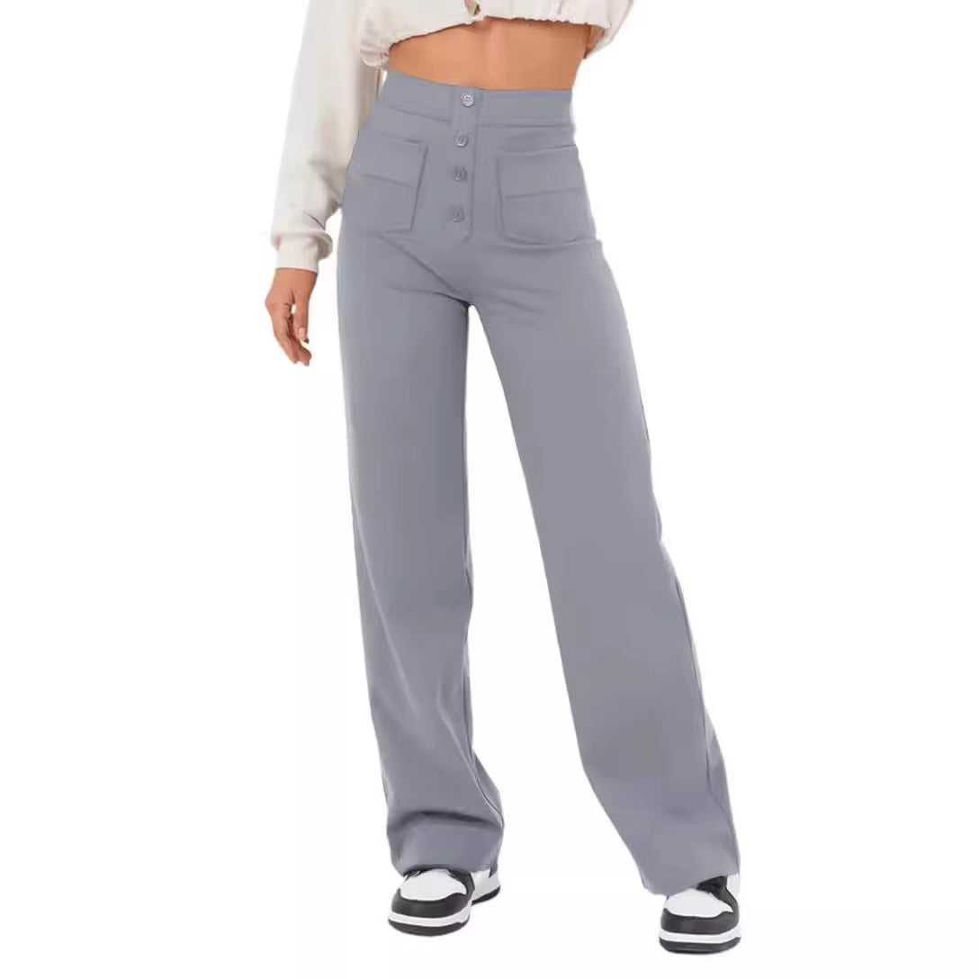 Fashion women's casual straight leg pants