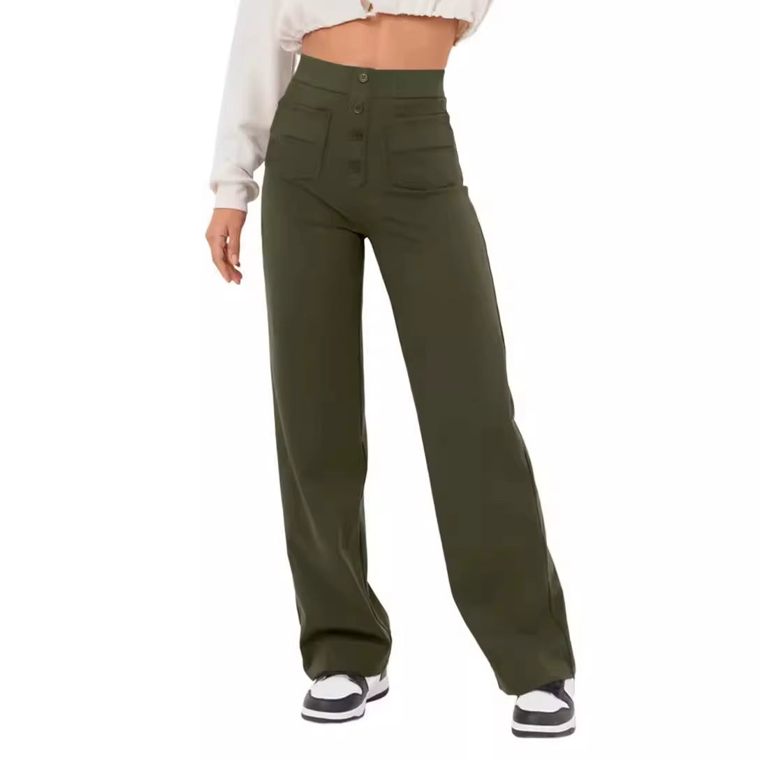 Fashion women's casual straight leg pants