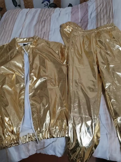 Shiny Metallic Suit Set