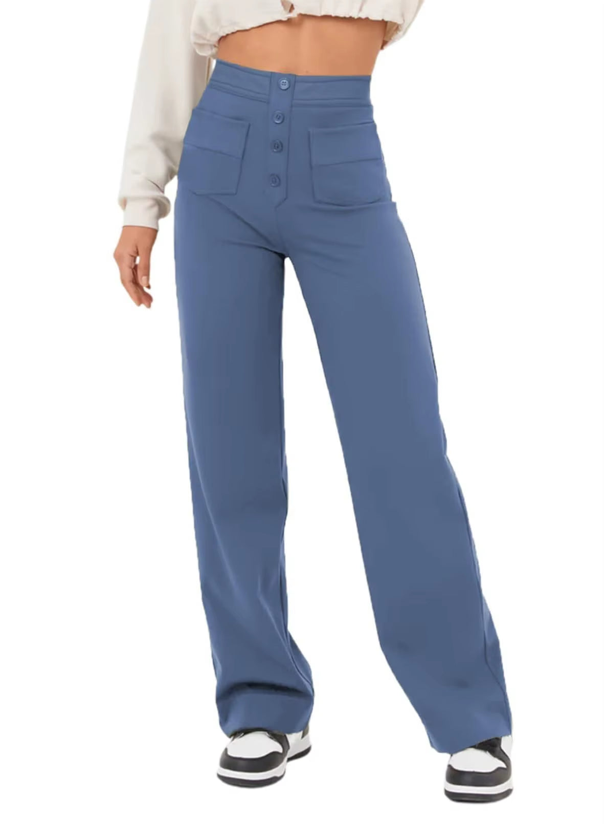 Fashion women's casual straight leg pants